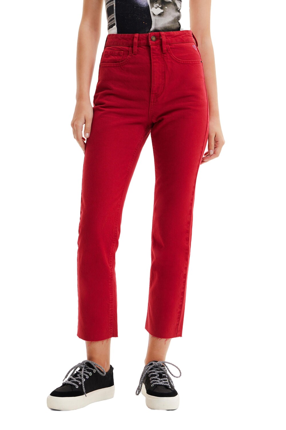 Джинсы Desigual укороченные, бордовый
Джинсы Desigual укороченные, бордовый