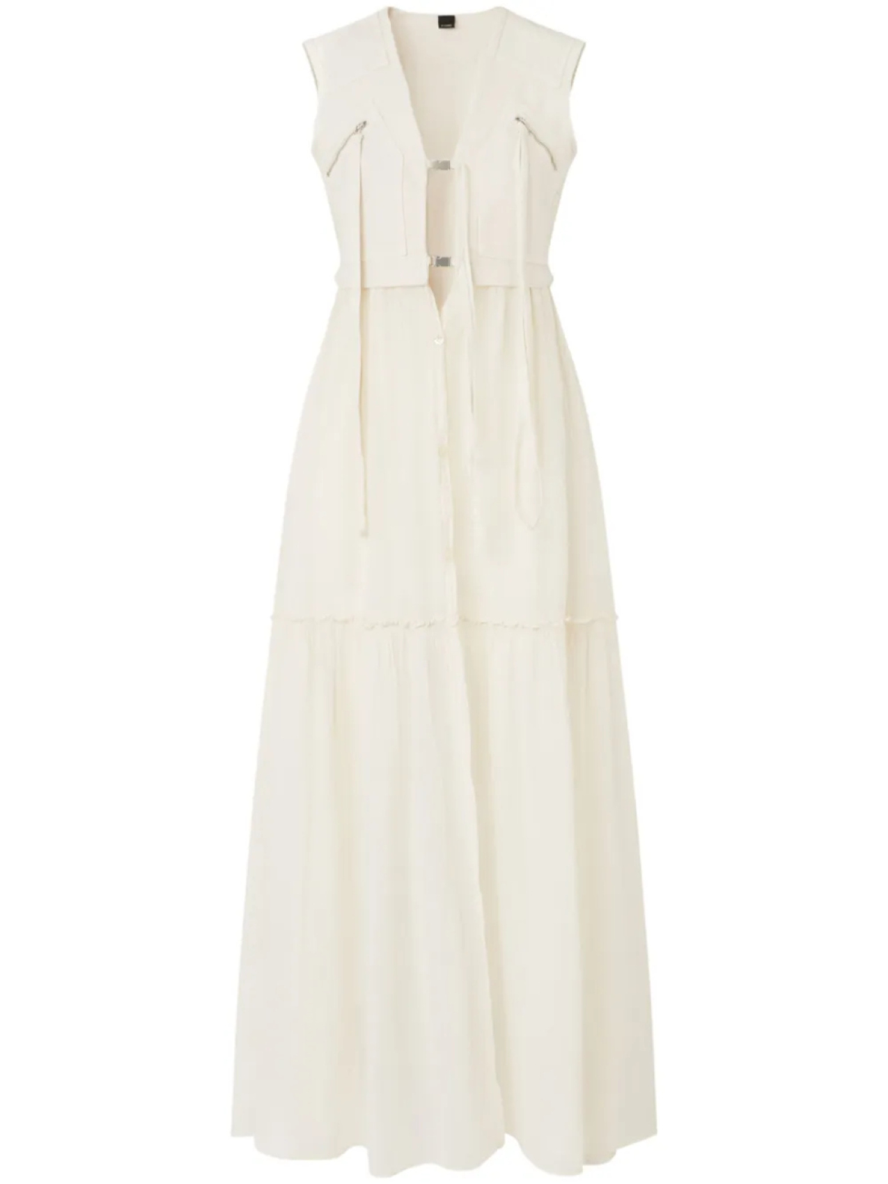 PINKO длинное платье с пряжкой, белый 
PINKO длинное платье с пряжкой, белый