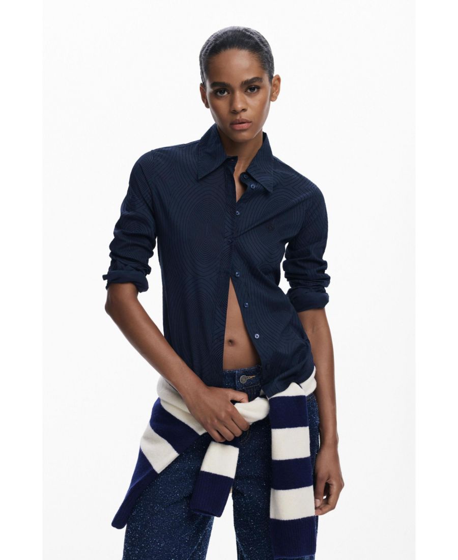 Женская однотонная рубашка с текстурированной поверхностью Desigual, Black
Женская однотонная рубашка с текстурированной поверхностью Desigual, Black