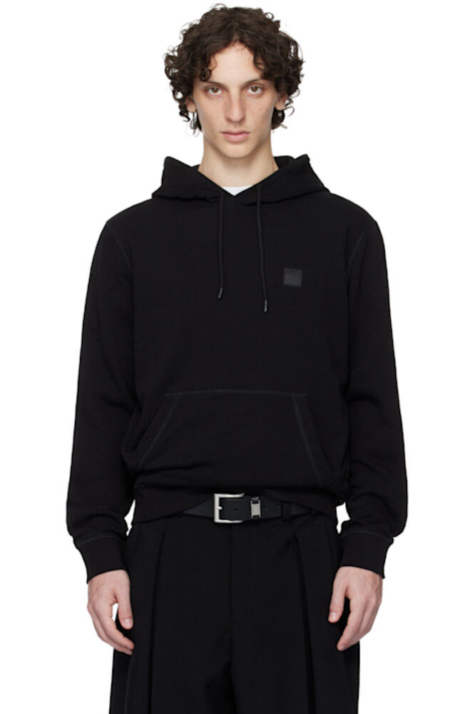 Черная толстовка с капюшоном Regular-Fit с нашивкой-логотипом BOSS
Черная толстовка с капюшоном Regular-Fit с нашивкой-логотипом BOSS