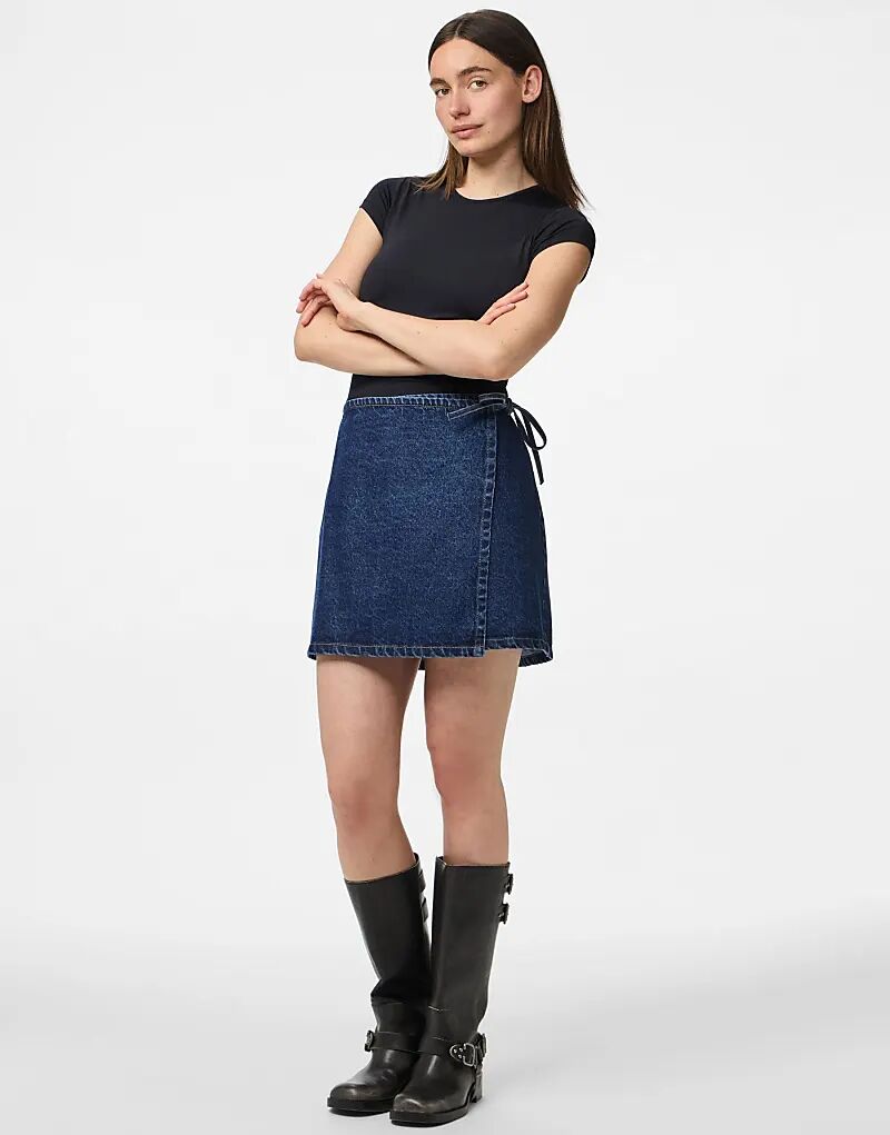 Юбка Pieces Wrap из денима среднего синего цвета
Юбка Pieces Wrap из денима среднего синего цвета