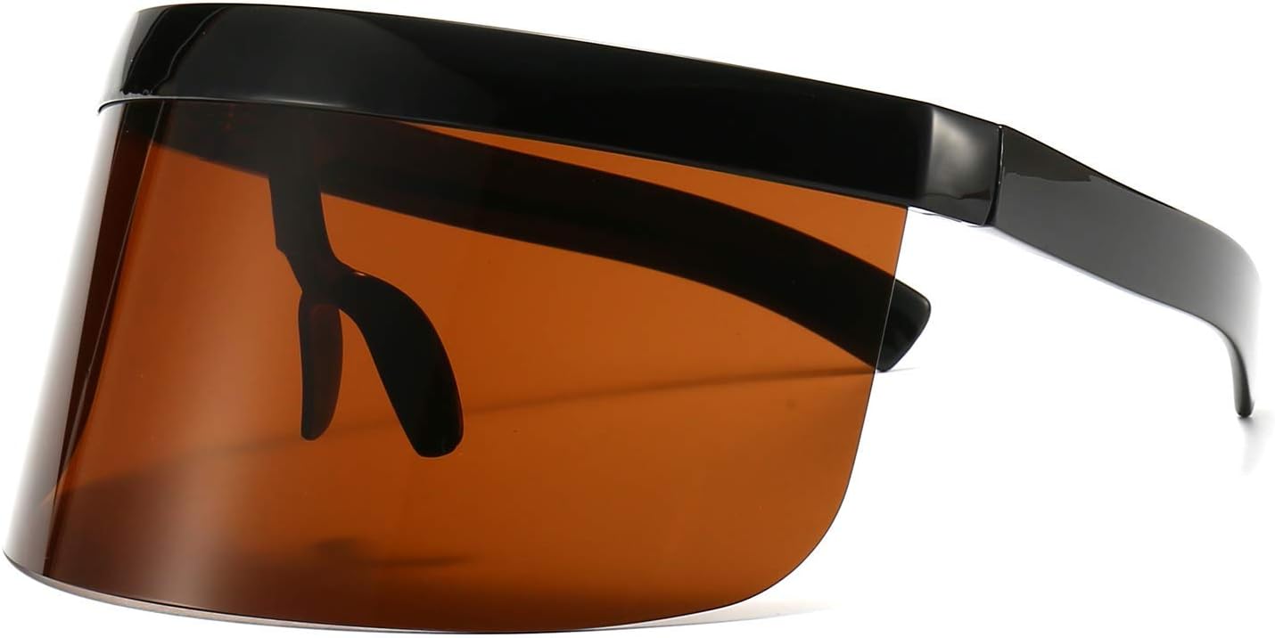 Футуристические солнцезащитные очки-щит с большим зеркальным козырьком и плоской верхней частью, подходящие для мужчин и женщин, как шляпа от солнца, для защиты от ультрафиолета, Black/Brown
Футуристические солнцезащитные очки-щит с большим зеркальным козырьком и плоской верхней частью, подходящие для мужчин и женщин, как шляпа от солнца, для защиты от ультрафиолета, Black/Brown