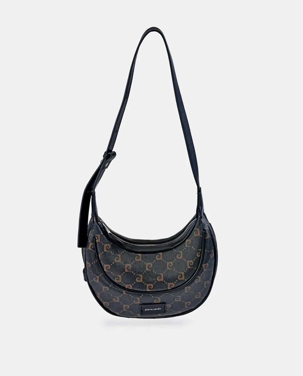 Сумка-хобо Pierre Cardin с двойной ручкой из черной кожи и холста, Черный, Сумка-хобо Pierre Cardin с двойной ручкой из черной кожи и холста
Сумка-хобо Pierre Cardin с двойной ручкой из черной кожи и холста, Черный, Сумка-хобо Pierre Cardin с двойной ручкой из черной кожи и холста