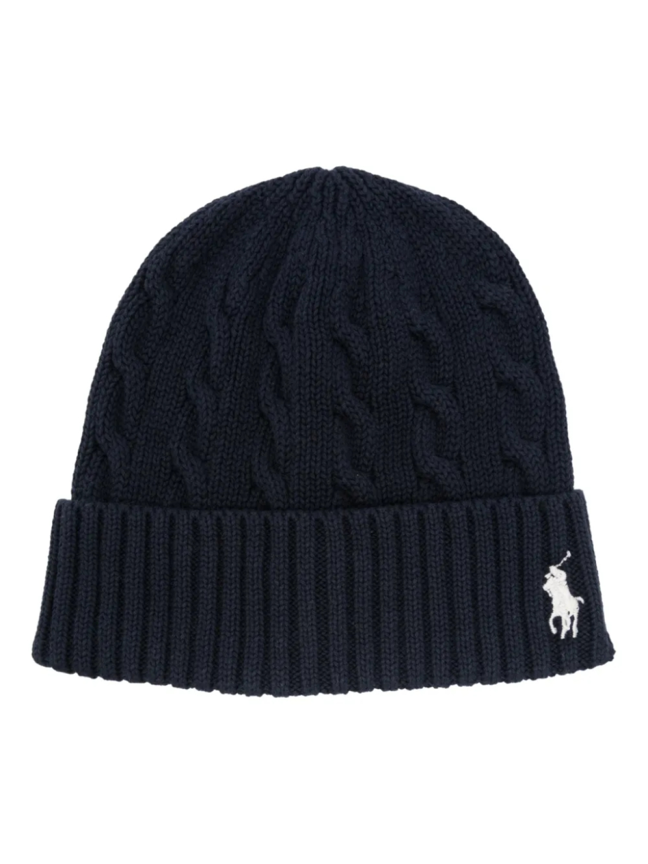 Polo Ralph Lauren шапка бини фактурной вязки, синий 
Polo Ralph Lauren шапка бини фактурной вязки, синий