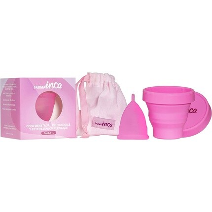 Менструальная чаша со стерилизатором, изготовленная из медицинского силикона, гипоаллергенная и 100% безопасная - размер L Farma Inca
Менструальная чаша со стерилизатором, изготовленная из медицинского силикона, гипоаллергенная и 100% безопасная - размер L Farma Inca