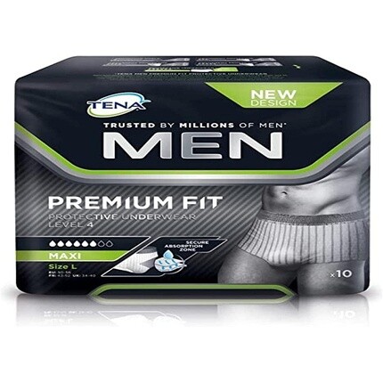 Tena Men Premium Fit Level 4 Защитное нижнее белье, размер L/XL, упаковка из 8 шт., 210 г
Tena Men Premium Fit Level 4 Защитное нижнее белье, размер L/XL, упаковка из 8 шт., 210 г