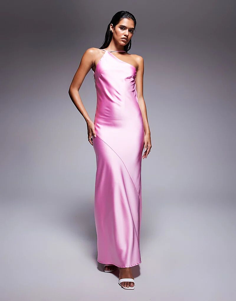 Платье макси Aria Cove из атласа на одно плечо с открытой спиной розового цвета
Платье макси Aria Cove из атласа на одно плечо с открытой спиной розового цвета