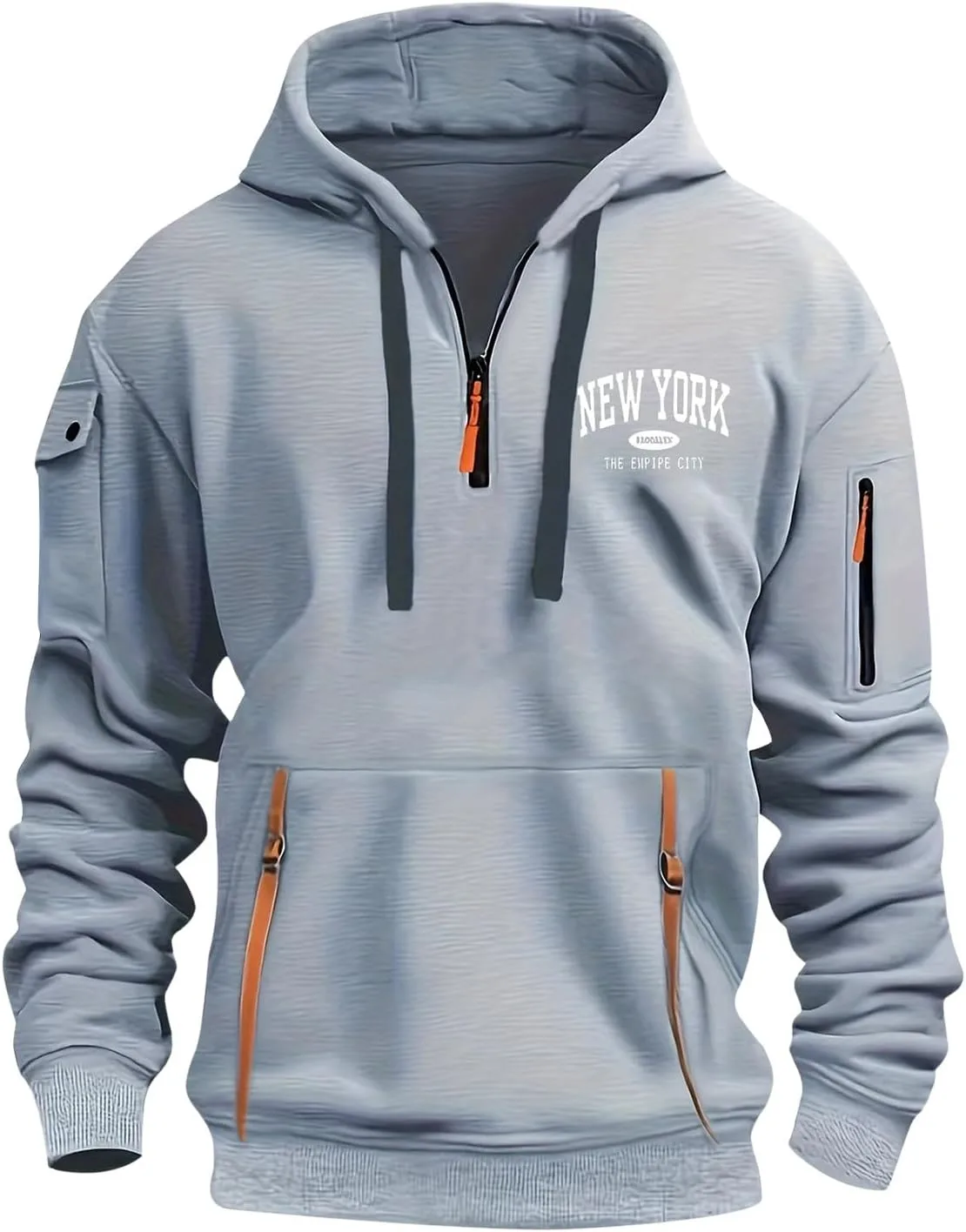 Толстовка с капюшоном для мужчин, Quarter Zip, с карманами
Толстовка с капюшоном для мужчин, Quarter Zip, с карманами