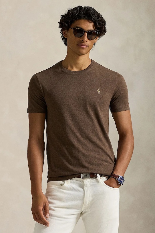 Хлопковая футболка Polo Ralph Lauren, коричневый
Хлопковая футболка Polo Ralph Lauren, коричневый