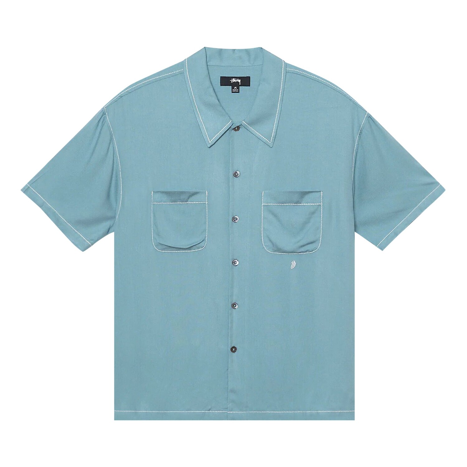 Рубашка с контрастной прострочкой Stussy, синяя
Рубашка с контрастной прострочкой Stussy, синяя