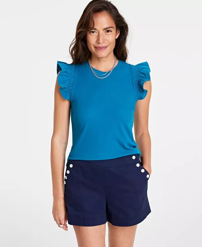 Женский вязаный топ с оборками на рукавах On 34th, зеленый
Женский вязаный топ с оборками на рукавах On 34th, зеленый