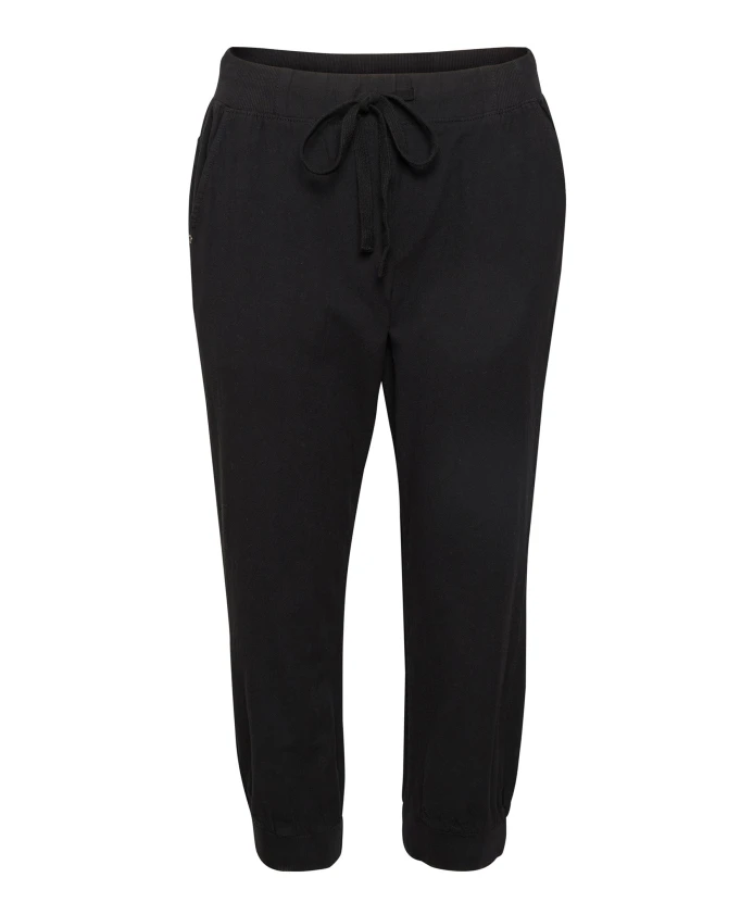 Черные брюки-капри с глубоким вырезом и эластичным поясом Kaffe, черный
Черные брюки-капри с глубоким вырезом и эластичным поясом Kaffe, черный