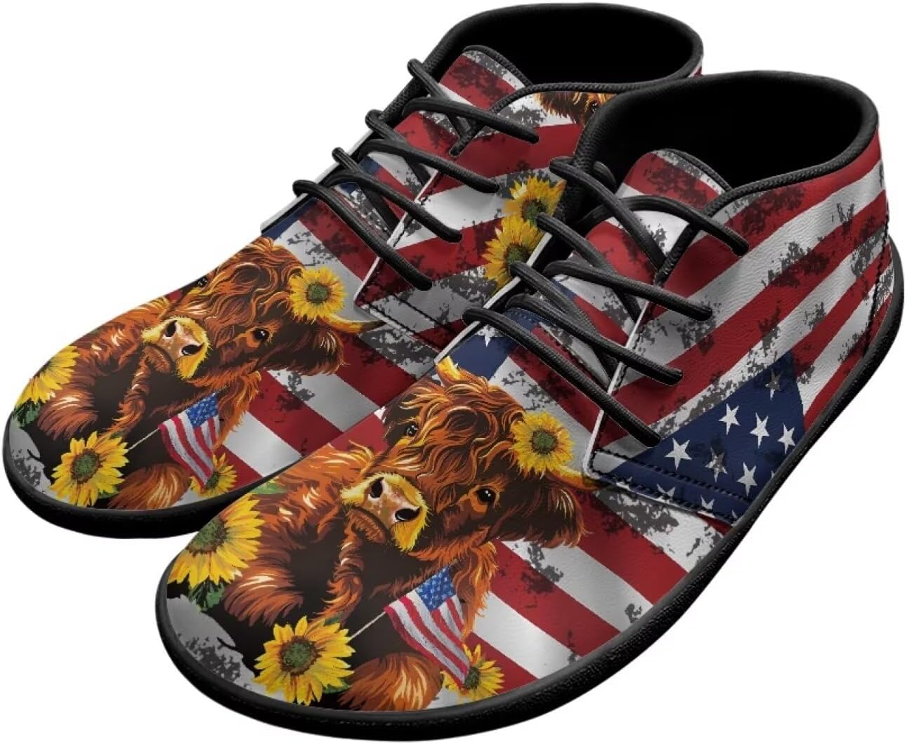 Мужские кроссовки для ходьбы, ботинки с широким носком, противоскользящая подошва, кроссовки с нулевым перепадом высоты подошвы Xixirimido, American Flag Highland Cow
Мужские кроссовки для ходьбы, ботинки с широким носком, противоскользящая подошва, кроссовки с нулевым перепадом высоты подошвы Xixirimido, American Flag Highland Cow