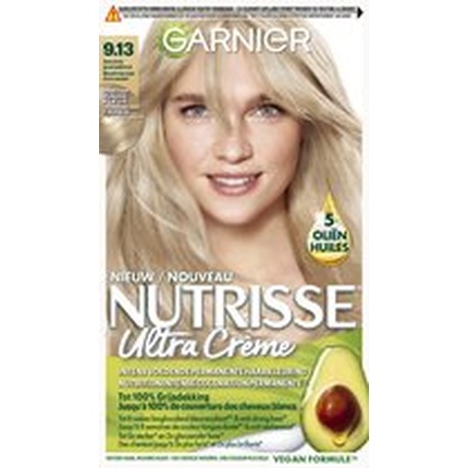 Nutrisse Ultra Creme 913 Очень светлый золотисто-пепельный блондин - интенсивная питательная стойкая краска для волос 224 г Garnier
Nutrisse Ultra Creme 913 Очень светлый золотисто-пепельный блондин - интенсивная питательная стойкая краска для волос 224 г Garnier