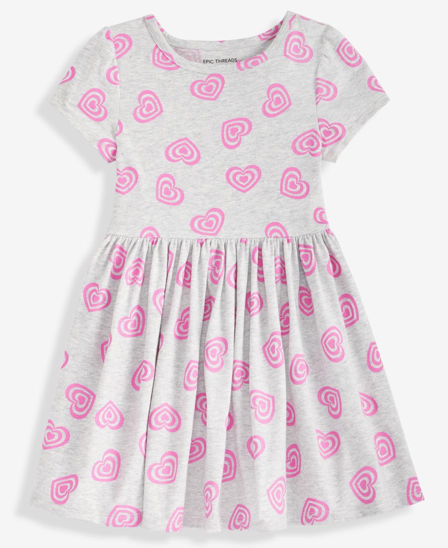 Детское платье для девочек 2T-4T с короткими рукавами и принтом в виде сердечек Epic Threads, Slate Heather
Детское платье для девочек 2T-4T с короткими рукавами и принтом в виде сердечек Epic Threads, Slate Heather