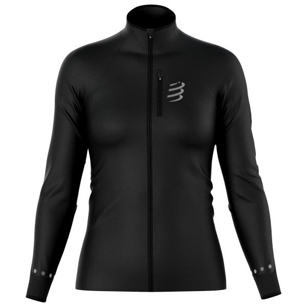 Женская ветрозащитная куртка от ураганов - беговая куртка Compressport, черный 
Женская ветрозащитная куртка от ураганов - беговая куртка Compressport, черный