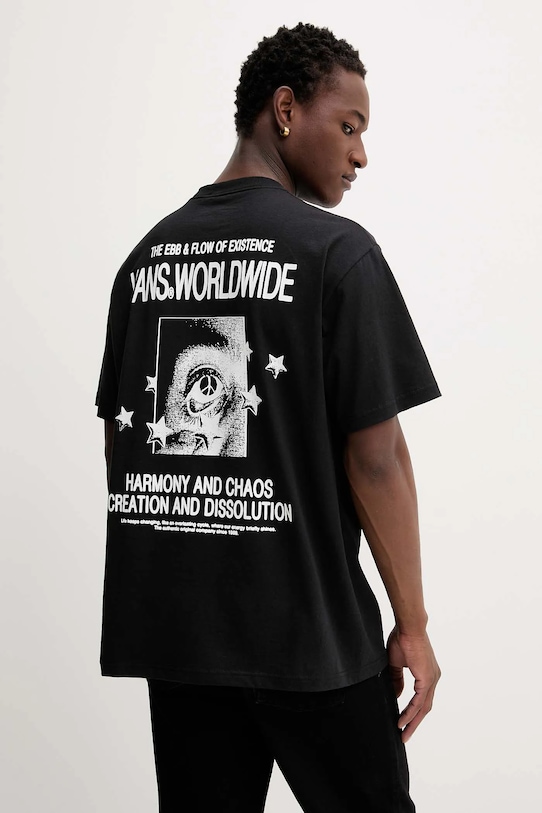 Хлопковая футболка Vans, черный
Хлопковая футболка Vans, черный