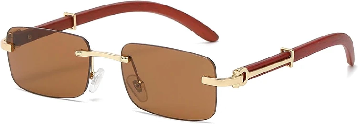 Модные прямоугольные солнцезащитные очки без оправы для женщин, винтажные очки в роскошной ретро-рамке из дерева с градиентным затемнением и защитой от УФ-излучения UV400 TKKTLLT, Brown
Модные прямоугольные солнцезащитные очки без оправы для женщин, винтажные очки в роскошной ретро-рамке из дерева с градиентным затемнением и защитой от УФ-излучения UV400 TKKTLLT, Brown