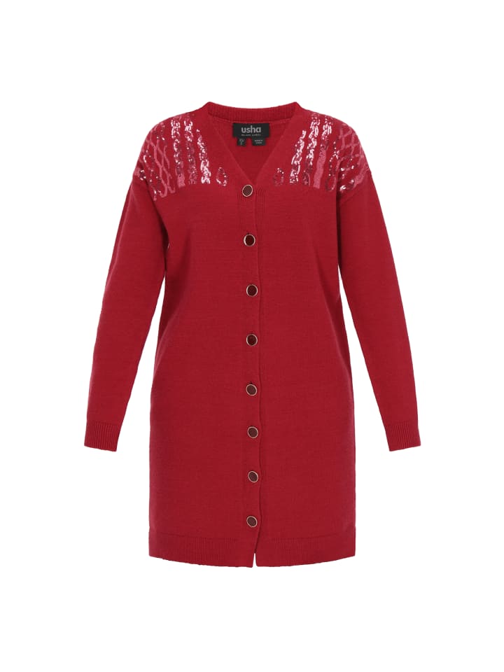 Женский кардиган бордового цвета usha BLACK LABEL
Женский кардиган бордового цвета usha BLACK LABEL