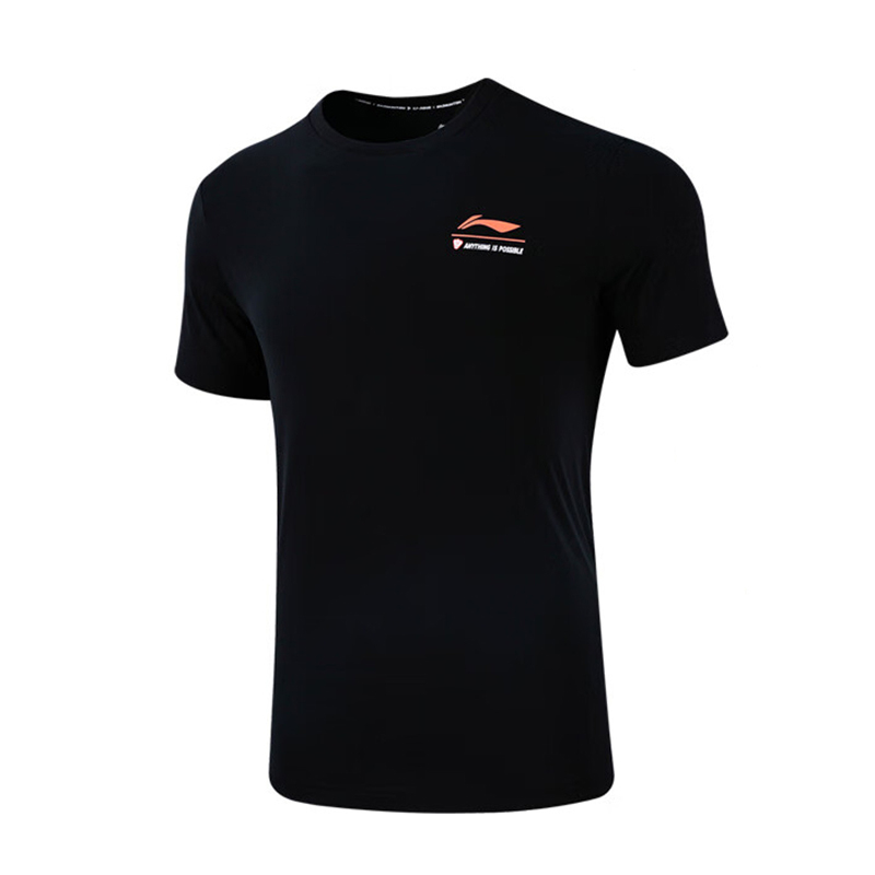 Лининг бадминтонная серия футболка с каплевидным вырезом мужская черная 
Лининг бадминтонная серия футболка с каплевидным вырезом мужская черная