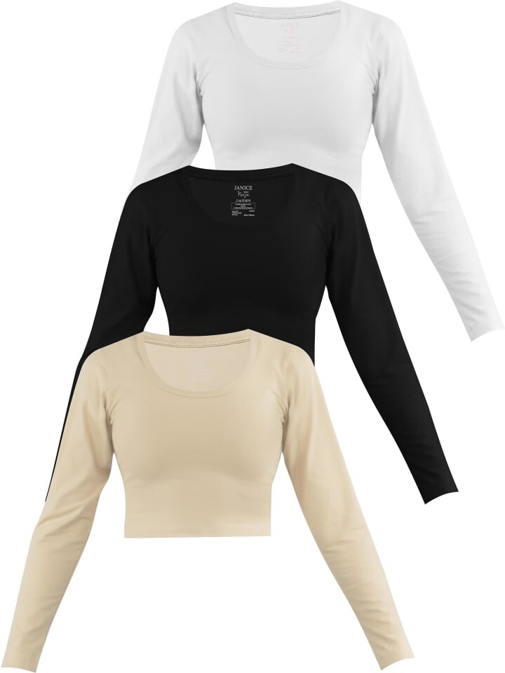 Лонгслив Janice 3 x Damen crop Langarmshirt Nerja, цвет Beige/Schwarz/Weiß
Лонгслив Janice 3 x Damen crop Langarmshirt Nerja, цвет Beige/Schwarz/Weiß