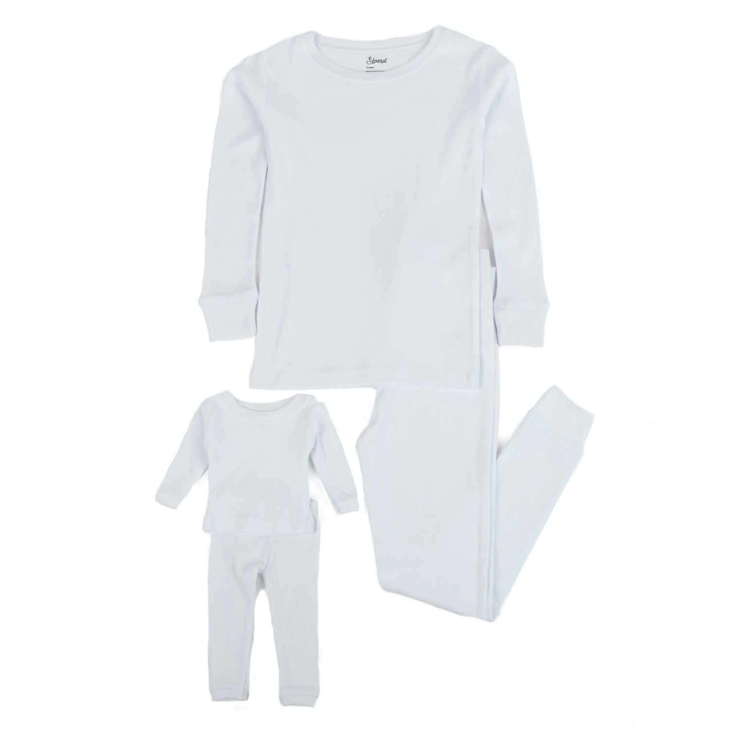 Хлопковая пижама для девочек и подходящая кукла, белый 
Хлопковая пижама для девочек и подходящая кукла, белый