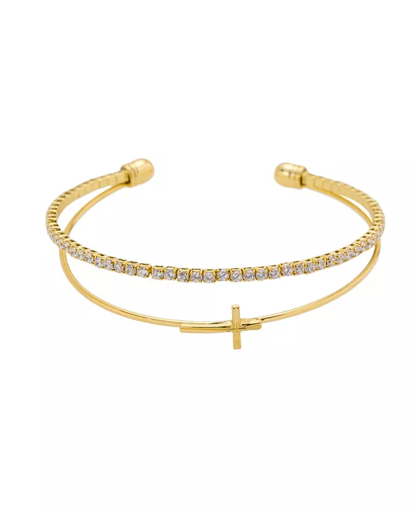 Браслет-Манжета с крестом из кубического циркония Unwritten, gold
Браслет-Манжета с крестом из кубического циркония Unwritten, gold