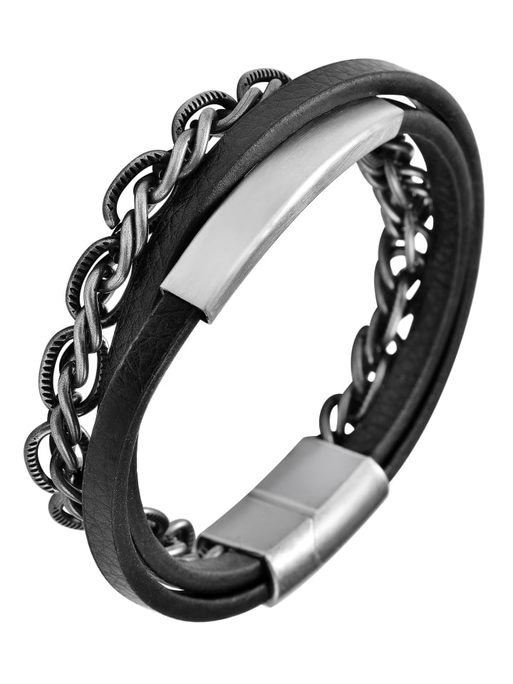 Adeliás Браслет унисекс - кожаный браслет, 21 см, черный
Adeliás Браслет унисекс - кожаный браслет, 21 см, черный