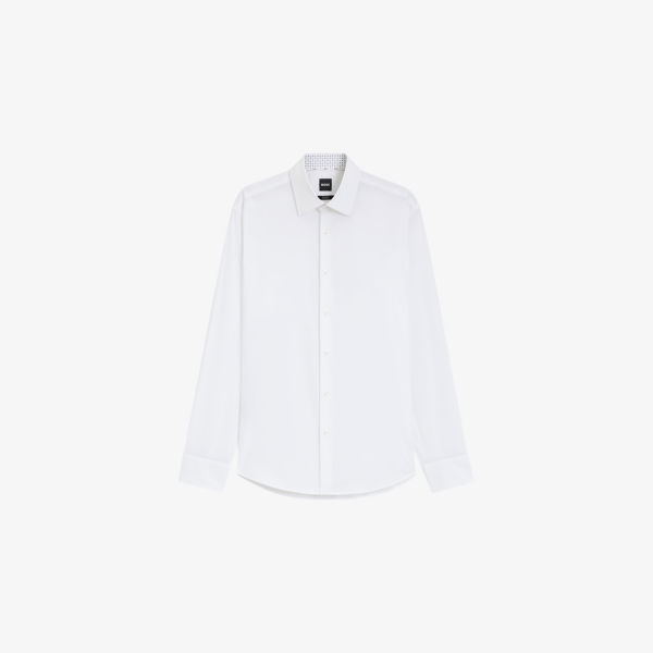 Рубашка Boss хлопковая с длинным рукавом и добавлением эластана, белый
Рубашка Boss хлопковая с длинным рукавом и добавлением эластана, белый