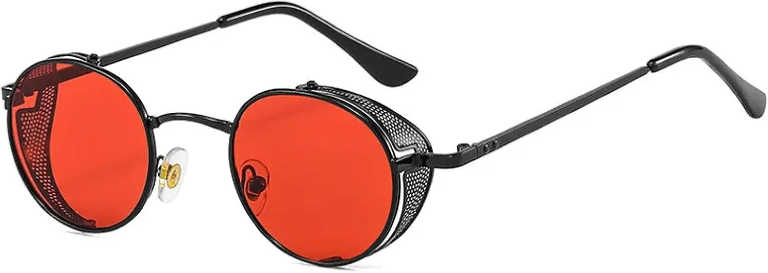 Модные солнцезащитные очки в стиле стимпанк для мужчин, винтажные металлические круглые, для женщин, маленькие, с защитой от УФ-излучения UV400 VVTWSSW, C5 Black-red
Модные солнцезащитные очки в стиле стимпанк для мужчин, винтажные металлические круглые, для женщин, маленькие, с защитой от УФ-излучения UV400 VVTWSSW, C5 Black-red
