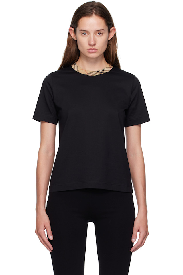 Хлопковая футболка с клетчатым узором Burberry, черный
Хлопковая футболка с клетчатым узором Burberry, черный