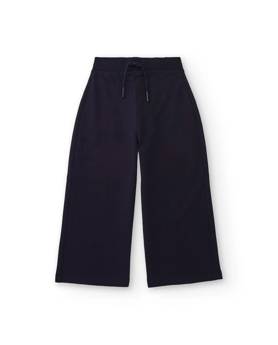 Широкие брюки для девочки темно-синего цвета с эластичной талией Tuc tuc
Широкие брюки для девочки темно-синего цвета с эластичной талией Tuc tuc