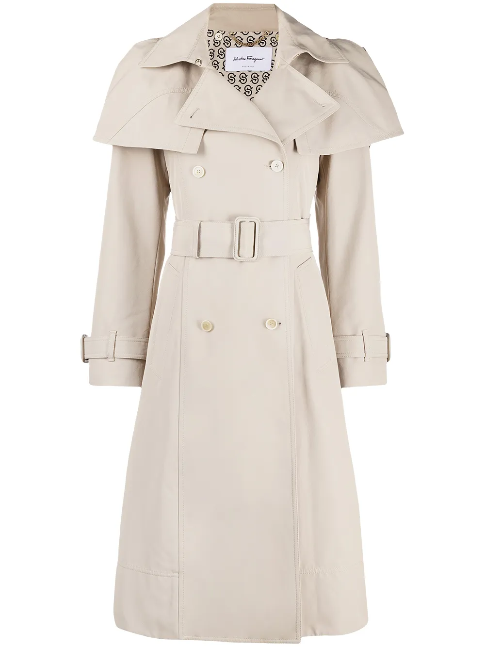 Тренч с поясом Ferragamo, нейтральный
Тренч с поясом Ferragamo, нейтральный