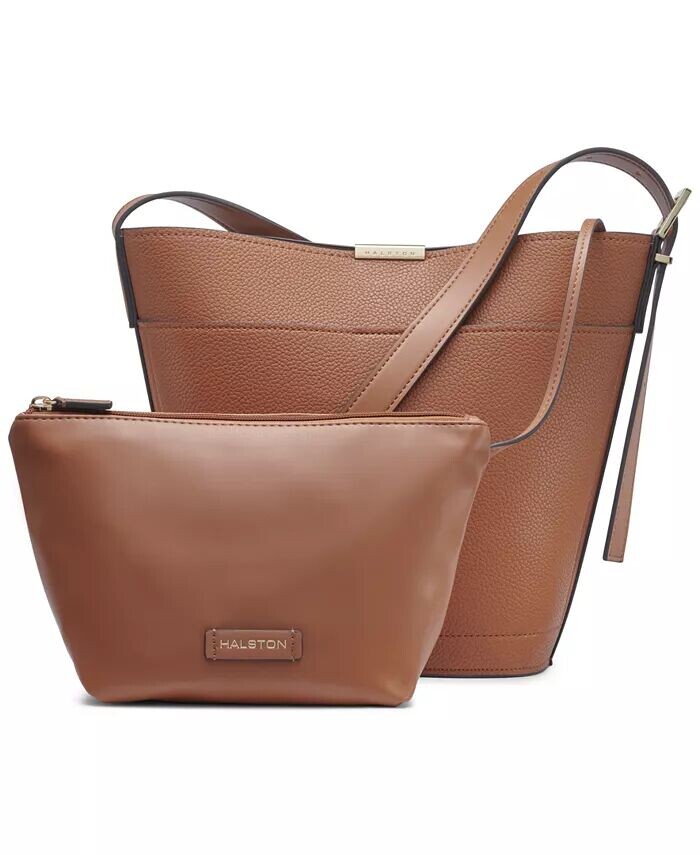 Большая сумка-ведро Jagger Halston, коричневый
Большая сумка-ведро Jagger Halston, коричневый