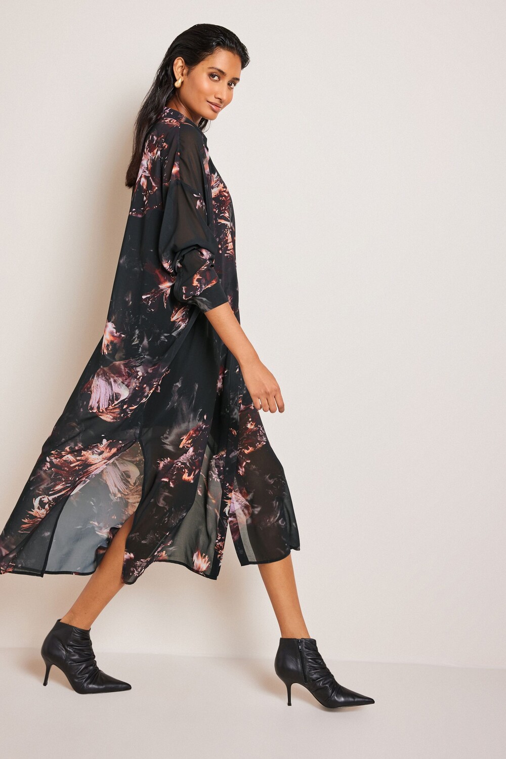 Прозрачное платье миди с длинными рукавами Next, черный
Прозрачное платье миди с длинными рукавами Next, черный