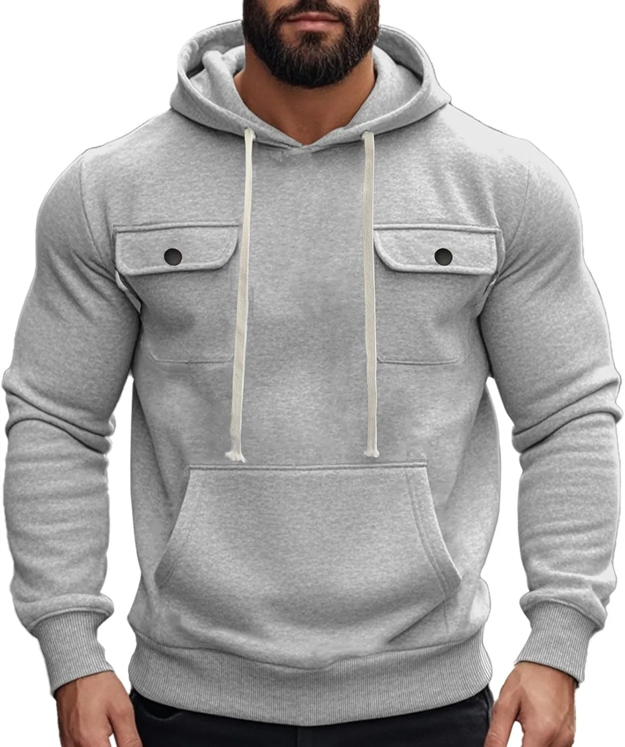 Wankang мужская толстая флисовая толстовка с капюшоном и карманами
Wankang мужская толстая флисовая толстовка с капюшоном и карманами