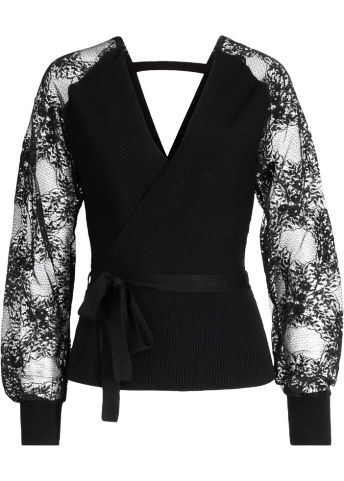 Свитер с кружевом Bodyflirt, черный
Свитер с кружевом Bodyflirt, черный