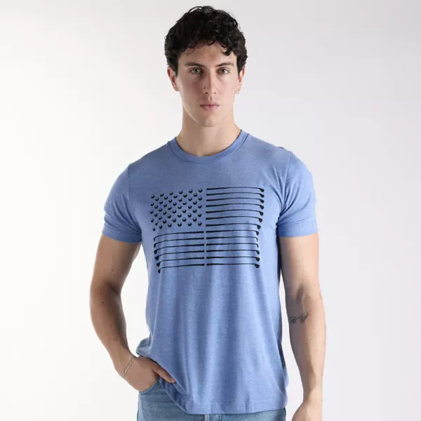 Футболка с американским флагом для гольфа Swingjuice, синий 
Футболка с американским флагом для гольфа Swingjuice, синий