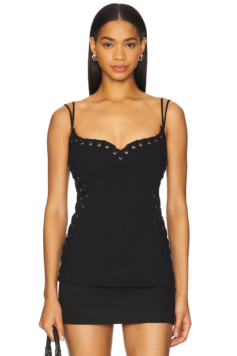 Топ на бретельках с сердечками из люверсов Paris Georgia, black
Топ на бретельках с сердечками из люверсов Paris Georgia, black