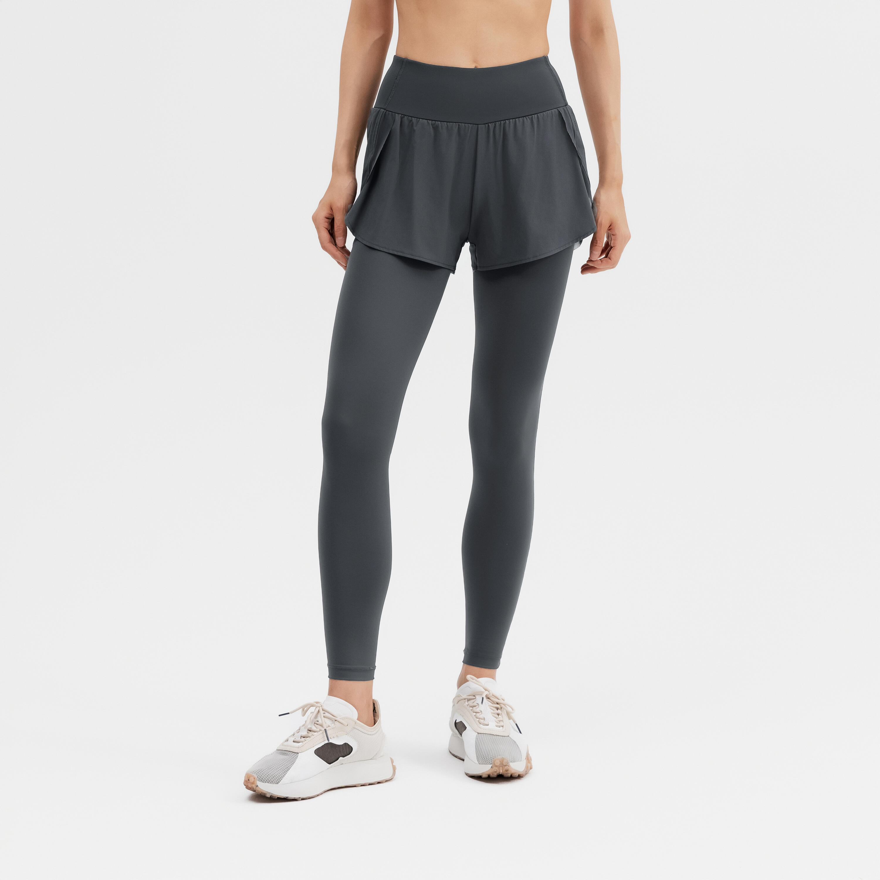 Женские базовые тренировочные леггинсы 2-в-1 Domyos - угольно-серые
Женские базовые тренировочные леггинсы 2-в-1 Domyos - угольно-серые