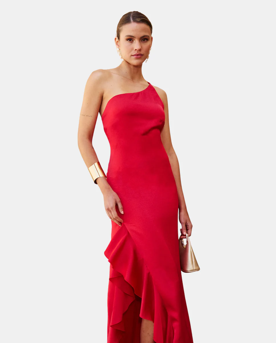 Длинное платье с асимметричным вырезом и боковым разрезом MIPHAI, красный
Длинное платье с асимметричным вырезом и боковым разрезом MIPHAI, красный