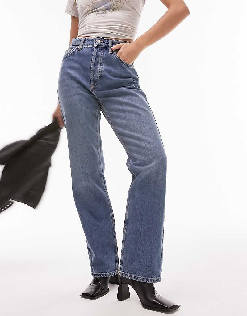 Прямые джинсы Topshop Hourglass Kort, средний синий
Прямые джинсы Topshop Hourglass Kort, средний синий
