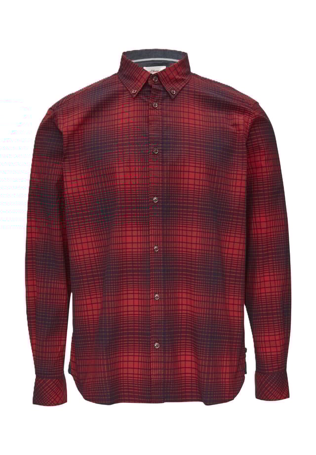 Повседневная рубашка стандартного кроя с длинным рукавом и воротником на пуговицах S.Oliver, красный 
Повседневная рубашка стандартного кроя с длинным рукавом и воротником на пуговицах S.Oliver, красный