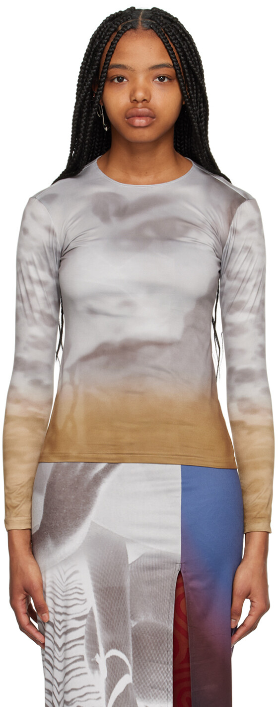 ELLISS Футболка с открытыми длинными рукавами и коричнево-серыми глазами, Коричневый, ELLISS Футболка с открытыми длинными рукавами и коричнево-серыми глазами
ELLISS Футболка с открытыми длинными рукавами и коричнево-серыми глазами, Коричневый, ELLISS Футболка с открытыми длинными рукавами и коричнево-серыми глазами