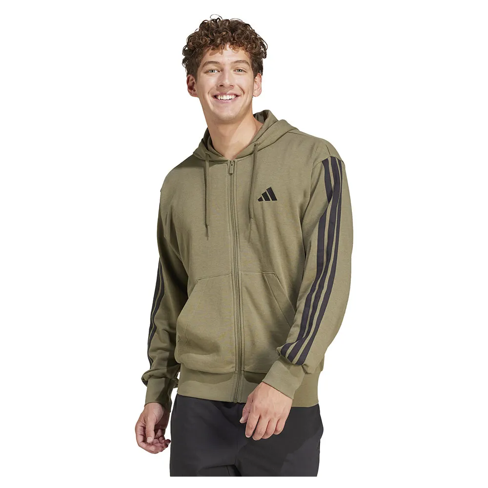 Толстовка adidas Essentials 3 Stripes French Terry full zip, зеленый 
Толстовка adidas Essentials 3 Stripes French Terry full zip, зеленый