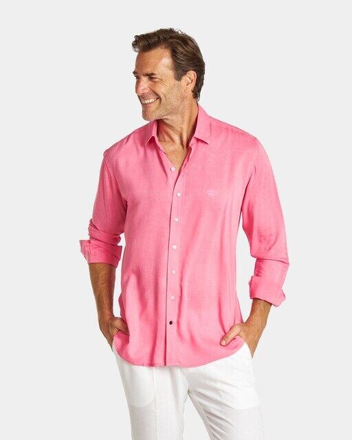 Однотонная узкая льняная мужская рубашка Spagnolo, оранжевый
Однотонная узкая льняная мужская рубашка Spagnolo, оранжевый