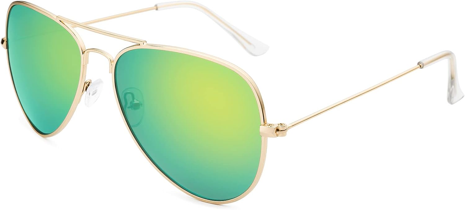 Солнцезащитные очки Livho для мужчин и женщин, авиаторские, поляризованные, с металлическими зеркальными линзами, защита от УФ-излучения UV 400 (золотисто-зеленые), Gold Green
Солнцезащитные очки Livho для мужчин и женщин, авиаторские, поляризованные, с металлическими зеркальными линзами, защита от УФ-излучения UV 400 (золотисто-зеленые), Gold Green