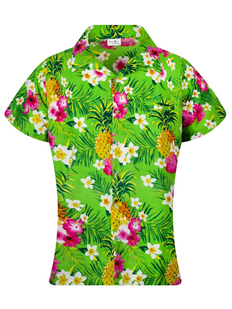 Блуза King Kameha Pineapple Flowers, зеленый
Блуза King Kameha Pineapple Flowers, зеленый