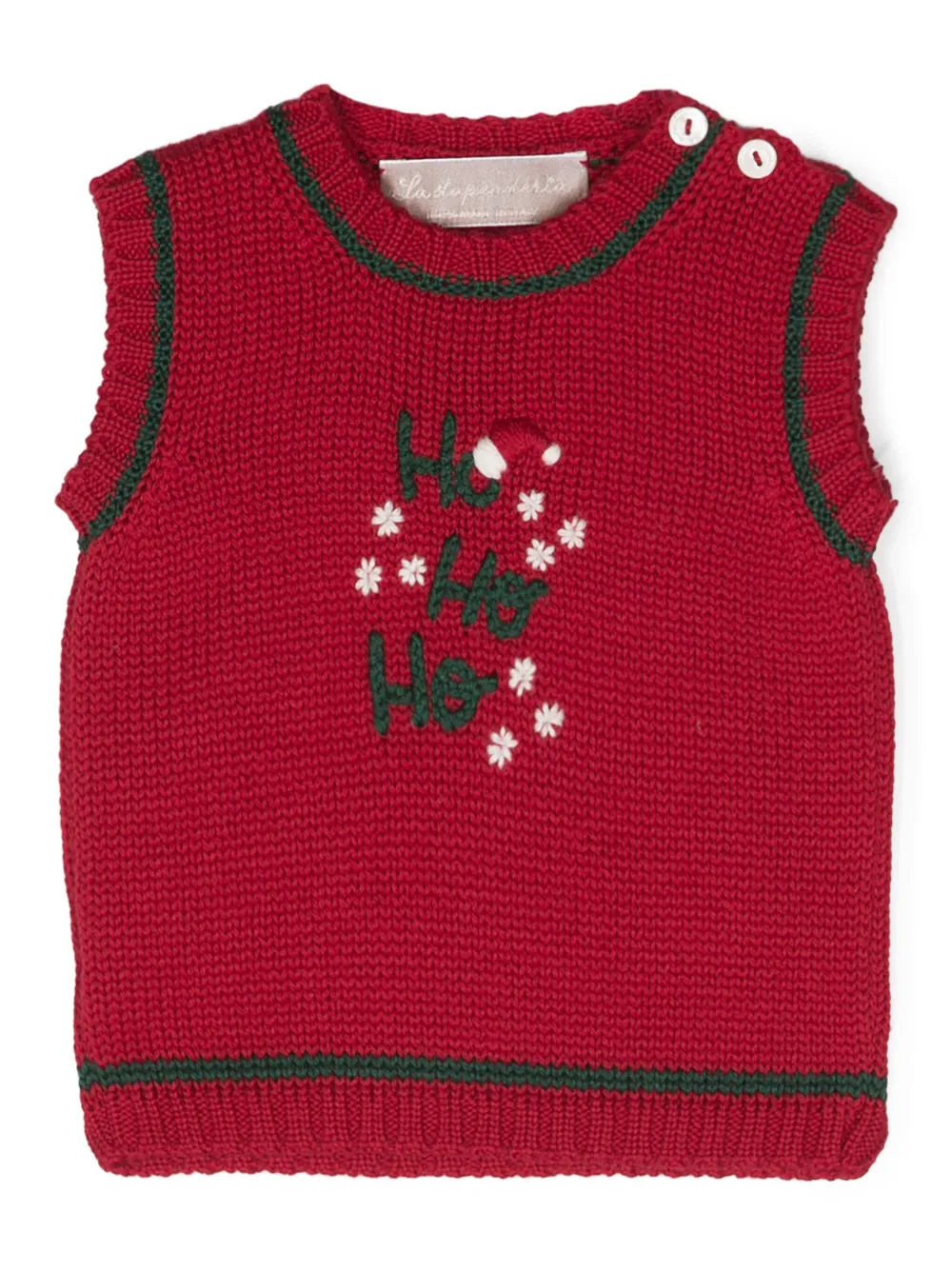 Жилет с круглым вырезом и вышивкой La Stupenderia, красный 
Жилет с круглым вырезом и вышивкой La Stupenderia, красный