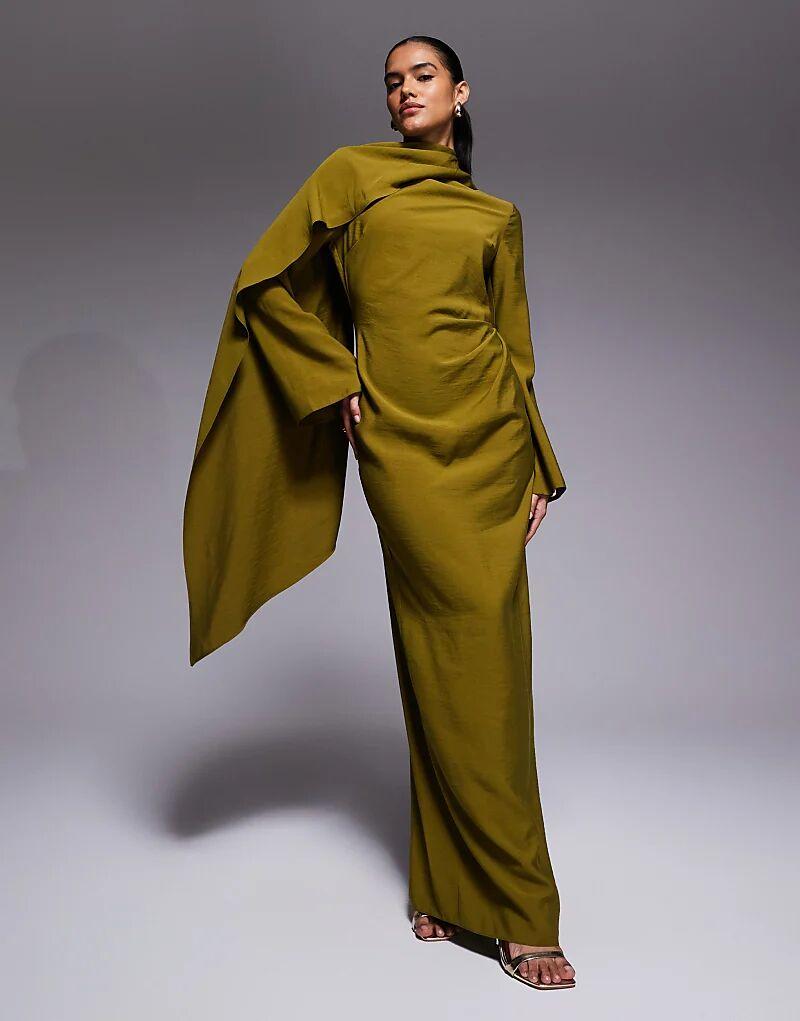 Длинное платье ASOS DESIGN с длинными рукавами и шарфом оливкового цвета
Длинное платье ASOS DESIGN с длинными рукавами и шарфом оливкового цвета